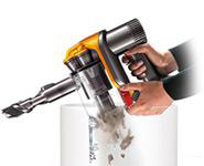 Dyson DC34 being emptied into the bin